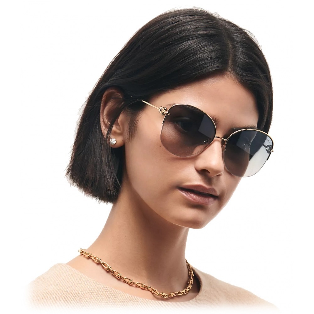 Tiffany & Co. - Pillow Shaped Sunglasses - Pale Gold Gradient Blue
